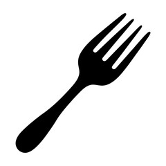 Simple black fork graphic image for kitchen or restaurant use vector