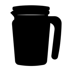 Silhouette of a handled mason jar pitcher ready to serve refreshing beverages