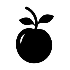 Simple vector illustration of an apple with a stem and two leaves