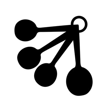 Black Silhouette of a Set of Measuring Spoons Connected by a Ring