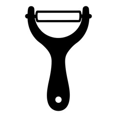 Monochrome image of a vegetable peeler designed for kitchen efficiency