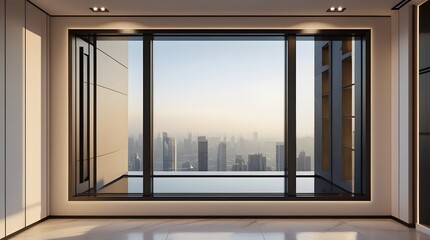 Fototapeta premium Ultra-Luxury Penthouse Suite with Soft Daylight and Blank Art Frame