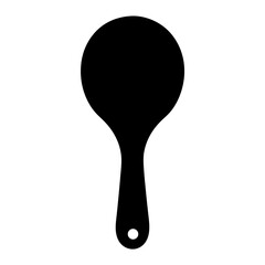 Black silhouette of a rice paddle spoon for cooking and preparing food