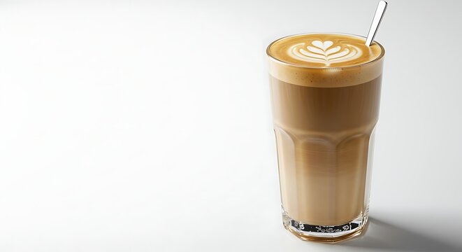 Latte Art Elegance A Tall Glass of Coffee Delight