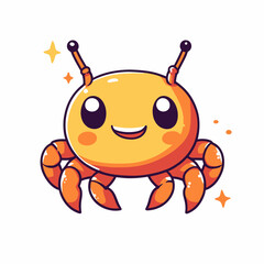Obraz premium Adorable Happy Crab Cartoon Character Illustration with Sparkling Details.
