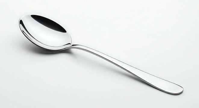 Elegant Silver Spoon Culinary Tool for Dining and Serving, Gleaming Cutlery