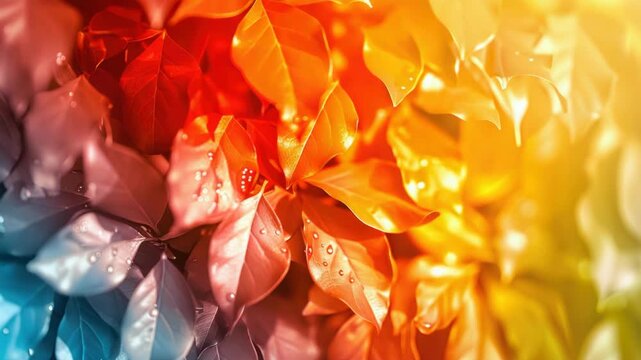 Vibrant color transitioning from red, orange, and yellow to blue, green, and finally purple.