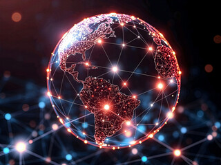 Global network technology background digital earth connection world communication