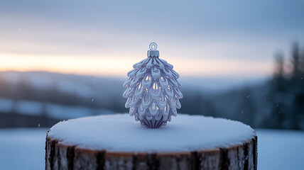 Christmas bulb in the snow