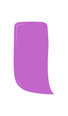 Hand drawn fluid speech sticker box combines an abstract message patch with bubble style in a rectangle textbox. Chat form and soft color create a playful look as unique sticker element for