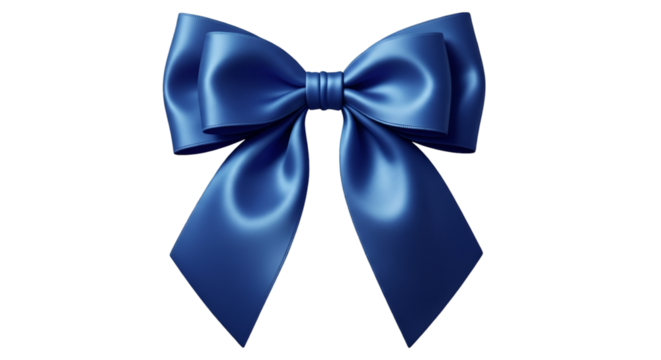 Elegant Blue Satin Bow on Black Background