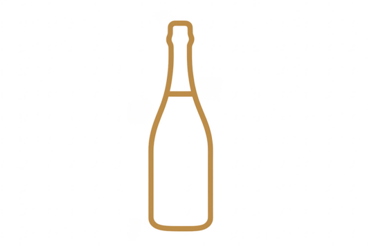Champagne bottle outline icon with transparent background - Powered by Adobe