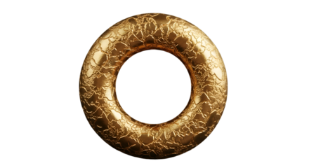Textured Golden Ring on Black Background
