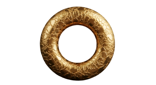 Textured Golden Ring on Black Background