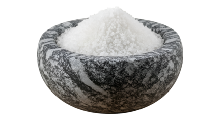 Coarse Sea Salt in a Granite Mortar