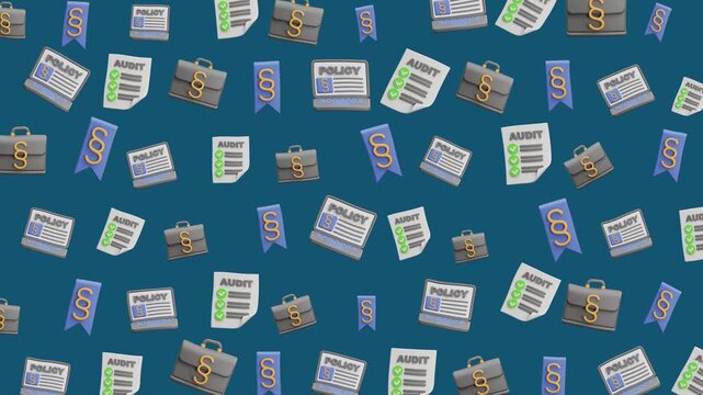law policy audit business compliance legal system animation pattern suitable for legal, corporate governance, financial regulation, and business administration materials