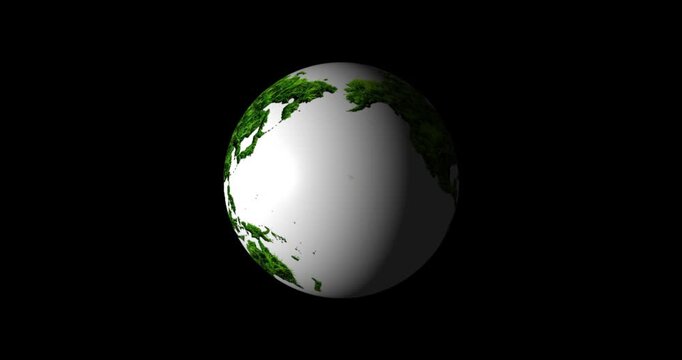 Green World Map Animation with Trees and Grass