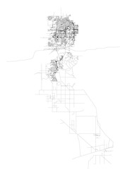 Minimalist monochrome map of Goodyear showing highway & road networks with urban density — ideal for urban planning, design mockups, or geographic visualization.
