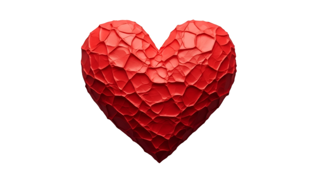 Textured Red Heart on Black Background