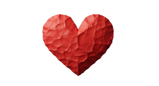 Textured Red Heart on Black Background