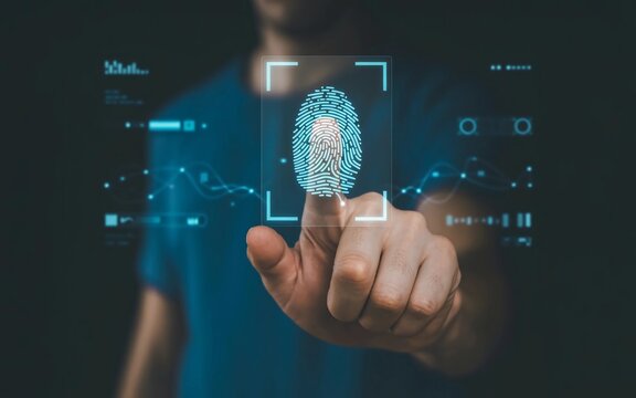 Fingerprint Scan Security Technology identification, Security banner, website banner image