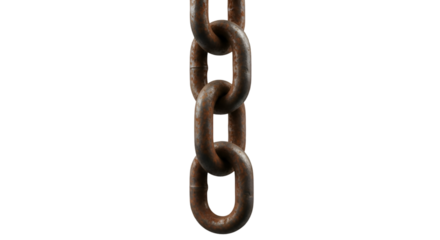 Rusty Chain Hanging Against Black Background