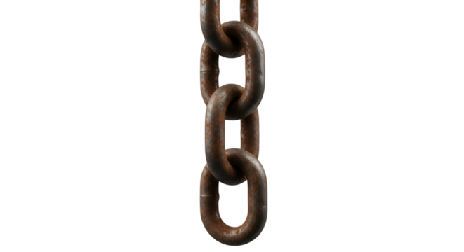 Rusty Chain Hanging Against Black Background