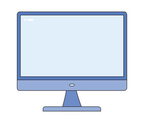 Computer monitor screen illustration isolated vector