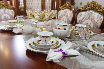 Elegant table setting in classic style
