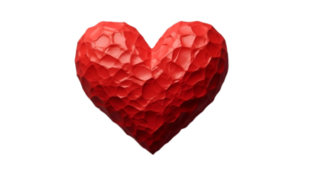 Textured Red Heart on Black Background