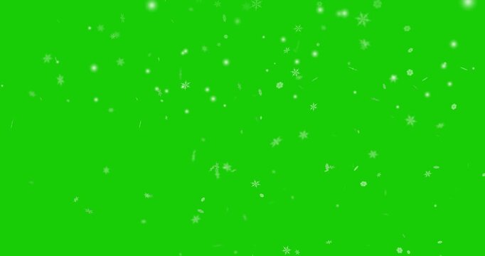 Snowfall Overlay Animation on Green Background