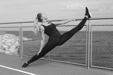 athletic woman with a flexible sexual body