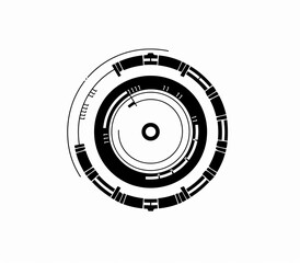 Abstract HUD Circle for UI, Technology interface, graphic animation, clean background