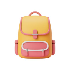 Cute yellow and pink backpack for school or travel