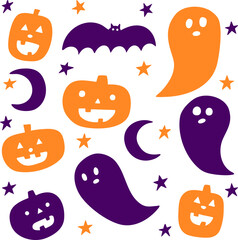 spooky season illustration halloween themed clipart set
