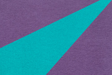 Fototapeta premium Abstract old geometric violet paper background with turquoise rays, macro texture for banner, template, presentation