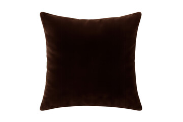 Brown velvet pillow cushion featuring soft texture