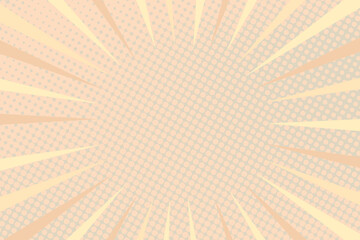 Pop art radial colorful comics book magazine cover. Striped color digital background with thunder flash. Cartoon funny retro pattern strip mock up. Vector halftone illustration. Sunburst shape.