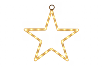 Glowing christmas star light decoration transparent background