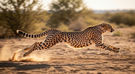 Cheetah's Sprint: A Golden Blur of Speed and Power in the African Savannah