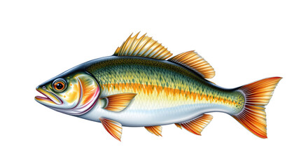 Fototapeta premium Freshwater Fish Illustration with Cold Water Reflection