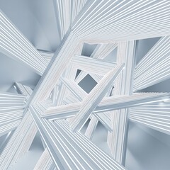 Abstract White Architecture - Geometric Lines and Modern Design.
