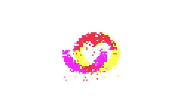 Heart shape icon symbol animation with distortions and glitch effects