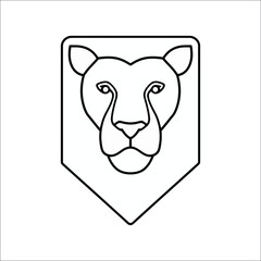 Naklejka premium Abstract head silhouette logo design isolated on white background