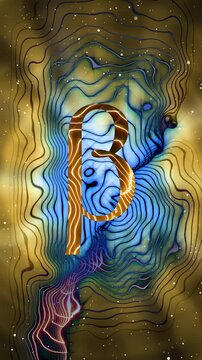 Beta symbol with radio wave effect