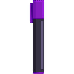 A Purple Marker Pen With A Cap Isolated On A Transparent White Background