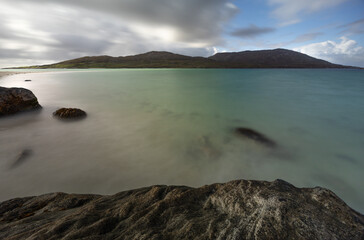 Long Exposure of Traigh Mheilein Beach Looking Towards Scarp, Isle of Harris, Scotland