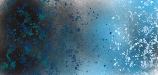 Ilustración abstracto con salpicaduras de color negro, azul y blanco