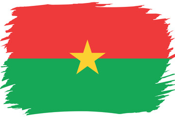 Flag of Burkina Faso. National symbol in official colors. Template icon. Abstract vector background.