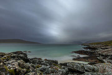 Long Exposure of Luskentyre Beach looking towards Taransay and the Harris Hills, Isle of Harris, Scotland